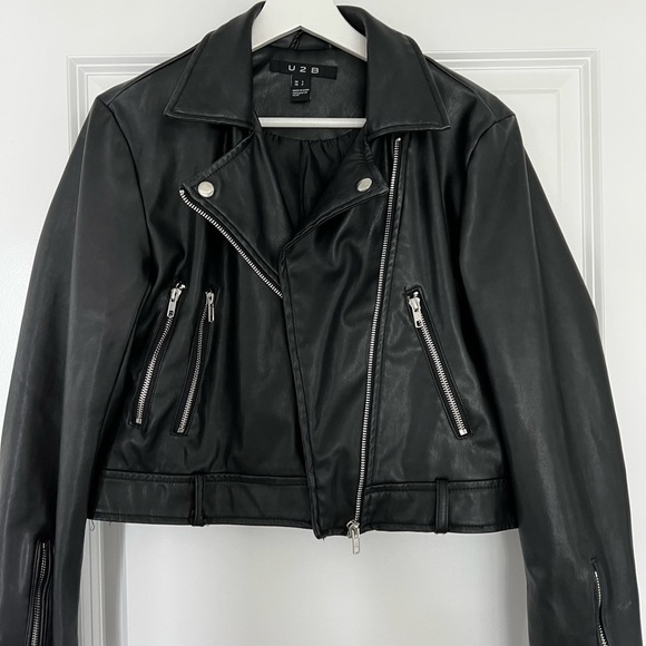 U2B NWOT black  leather women jacket - Picture 5 of 6